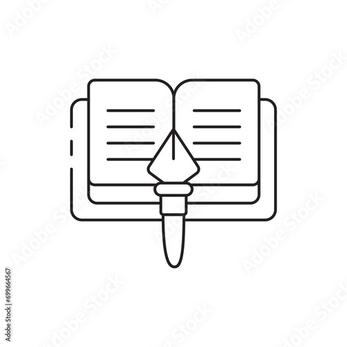 Writing, book, icon, authorship, creativity, storytelling, literature, novel, manuscript, plot, characters, chapters, genre, publishing, editing, revisions, draft, prose, fiction, nonfiction