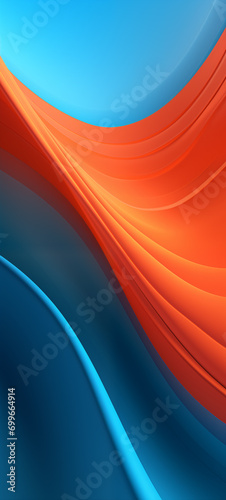 Shiny blue and orange abstract phone screen wallpaper, in the style of light emerald and purple, intersecting planes, abstract minimalism appreciator, matte photo, linear patterns photo