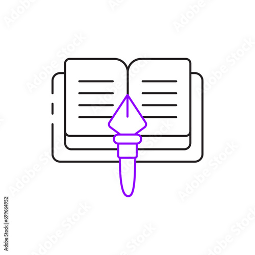Writing, book, icon, authorship, creativity, storytelling, literature, novel, manuscript, plot, characters, chapters, genre, publishing, editing, revisions, draft, prose, fiction, nonfiction