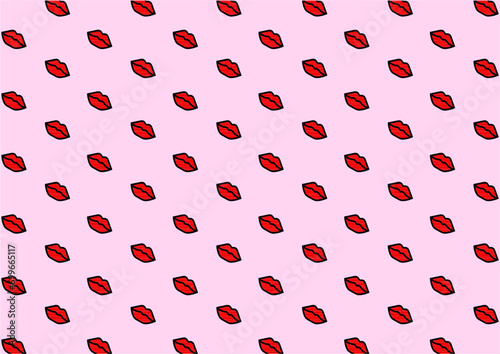 seamless pattern with red lips