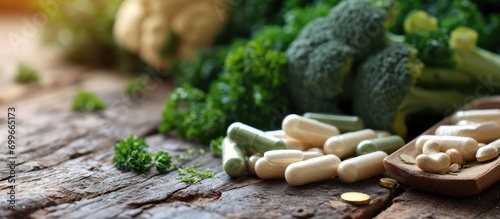 Vitamin K for bone health comes in tablets and capsules. photo