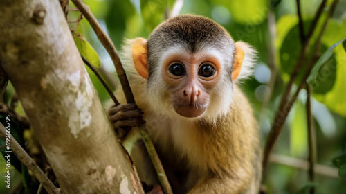 This monkey was seen on a tour through the Amazon Jungle near Iquitos. Generative AI