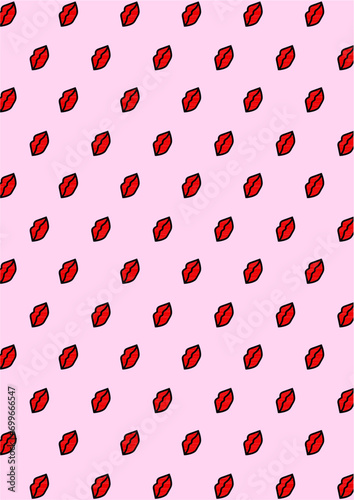 seamless pattern with red jumps on pink background