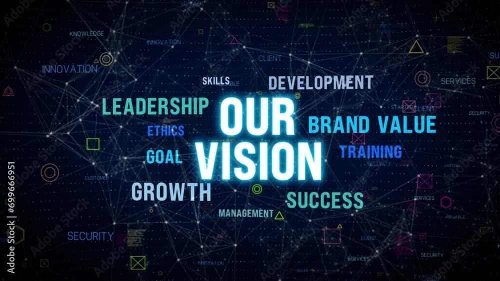 our business vision mission logo concept animation