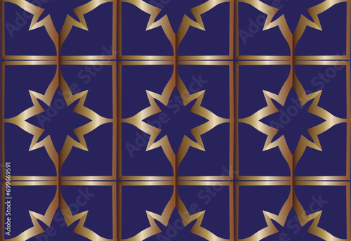 Abstract classic golden pattern. Seamless pattern with symmetric geometric ornament. For your design, Wallpaper, presentation, banner, page cover. Illustration made with texture.