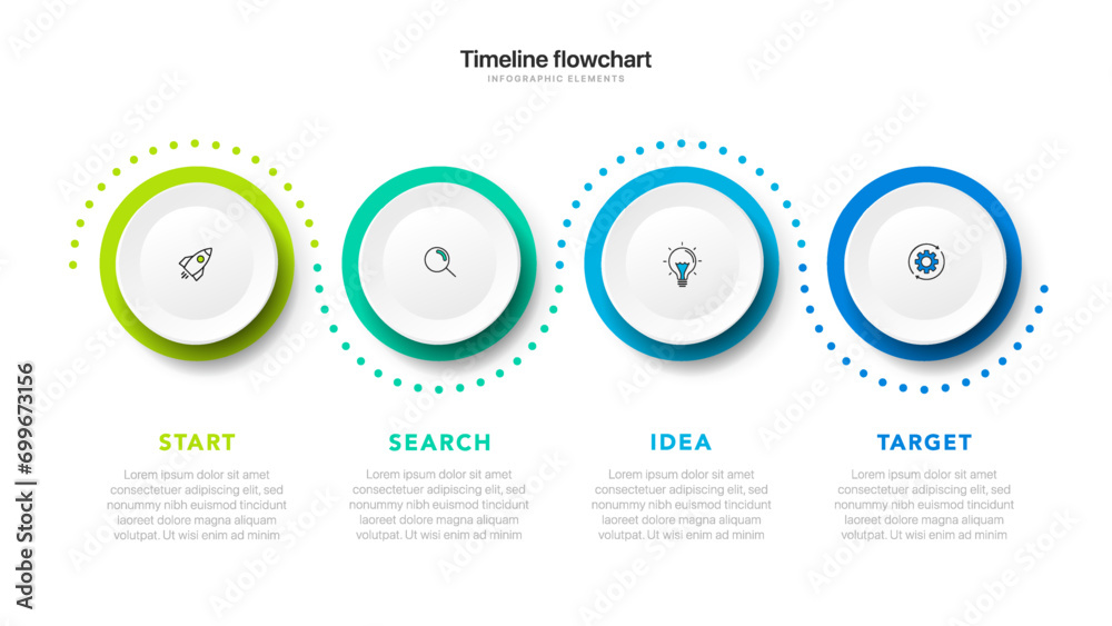 Timeline infographic design with  options or steps. Infographics for business concept. Can be used for presentations workflow layout, banner, process - obrazy, fototapety, plakaty 