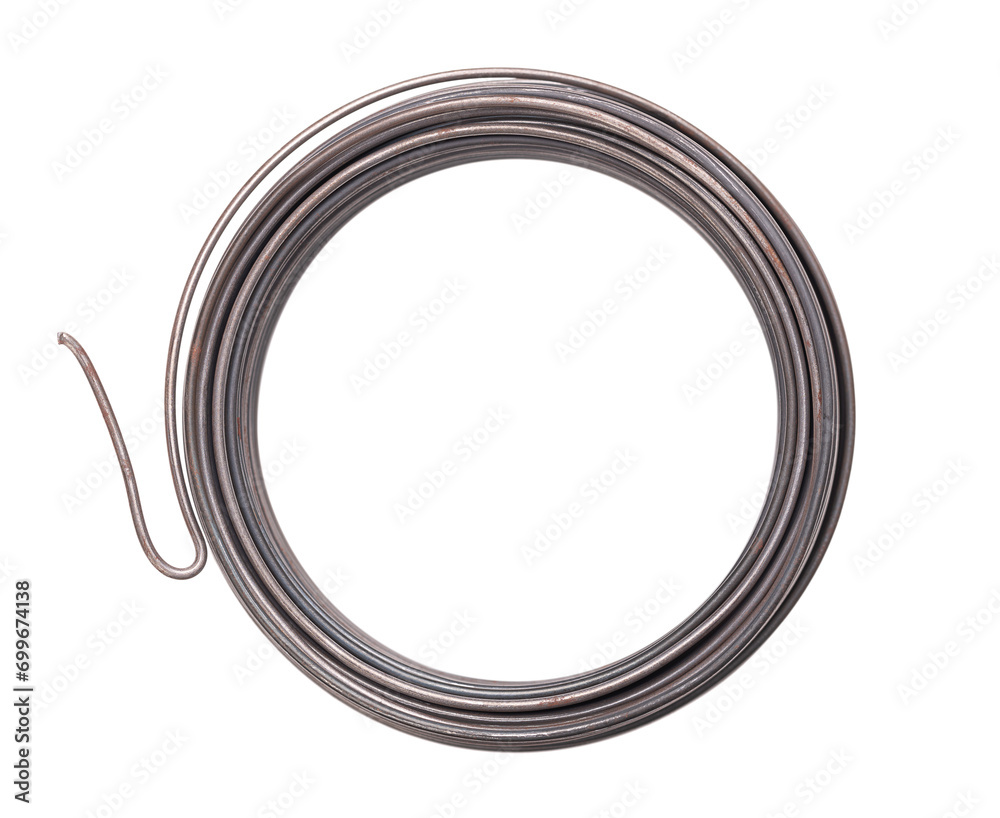 Iron wire roll from above. Rolled up ferrous wire of pure, annealed iron, with a diameter of 2 millimeters. Flexible, stable, universal and versatile for use as binding, plant, craft and winding wire. Iron wire roll from above. Rolled up ferrous wire of pure, annealed iron, with a diameter of 2 millimeters. Flexible, stable, universal and versatile for use as binding, plant, craft and winding wire.