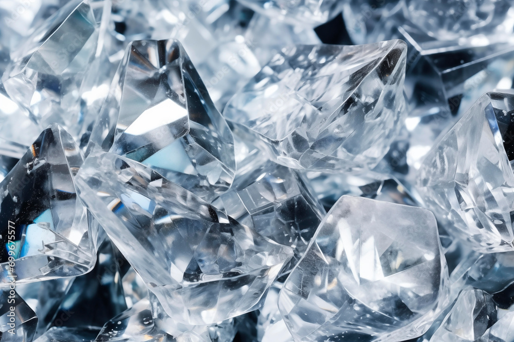 A background of bluish crystals