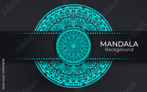Luxury golden color and colorful Mandala Design. Mandala for Henna, Mehndi, tattoo, decoration. Decorative ornament in ethnic oriental style. Coloring book page background.
