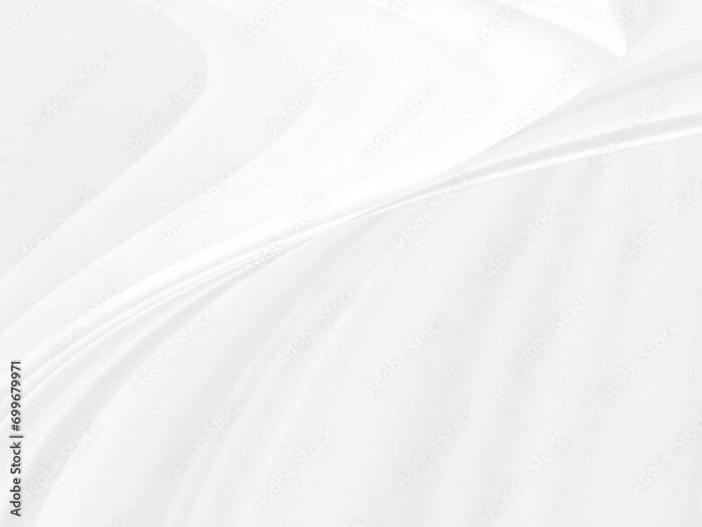 beauty white abstract clean and soft fabric textured.  fashion decorate smooth textile curve shape background - obrazy, fototapety, plakaty 
