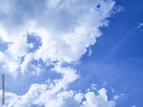 abstract blue sky high shape clouds background in summer gradient light beauty background. beautiful bright cirrostratus cloud and calm fresh wind air