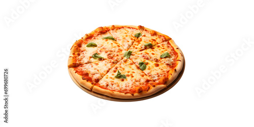 pizza with mushrooms, salami and pepperoni, tasty supreme pizza with no background clipart for graphic use photo