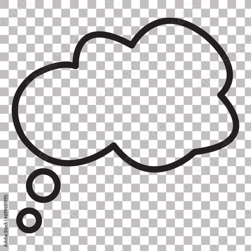Think bubble isolated. Trendy think bubble in flat style. Modern template for social network and label. Creative thought balloon. Cloud line art, vector illustration eps 10