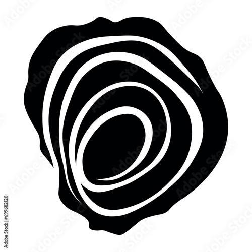 Oyster black vector icon on white background