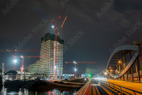 Hamburg, Deutschland, 25. Dezember 2023 - Baustelle Elbtower der Signa Holding in der Hafencity Hamburg. Baustopp - Insolvenz von Signa Holding und René Benko Ende 2023 photo