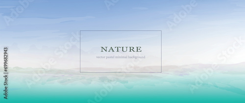 Dead sea, vector watercolor abstract illustration. Minimal background in blue and turquoise colours suitable for booklets, web, brochures, flyers, wallpapers.	