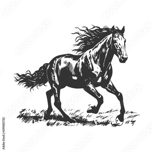 Horse Illustration Clip Art Design Shape. Animal Silhouette Icon Vector.