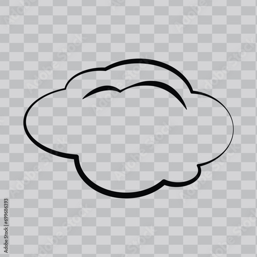 Dream cloud isolated icon, trendy think bubble in flat style. Cloud line art, vector illustration