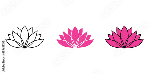 Lotus flower design vector illustration. exotic floral sign and symbol.