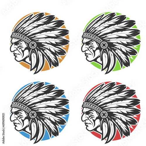 Indian Illustration Clip Art Design Shape. Mascot Silhouette Icon Vector.