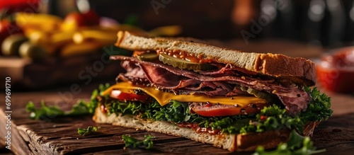 Double beef sandwich - American cuisine - quick-service cuisine - unhealthy cuisine - hamburger