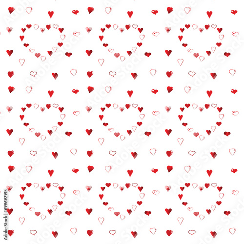 valentine's day vector background design pattern with different hearts, used for packing sheets, wrapping papers, love and greeting cards,wallpaper for social media posts