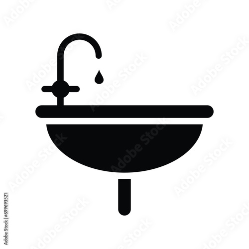 Sink washing icon standing on transparent background