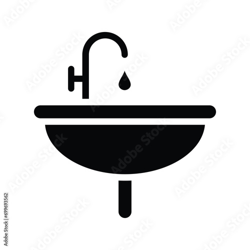 Sink washing icon standing on transparent background