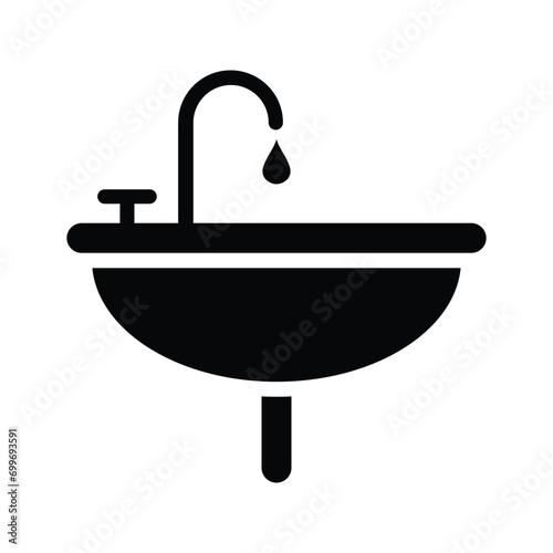 Sink washing icon standing on transparent background