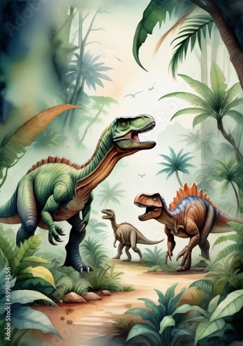 Dinosaurs In The Jungle © Pixel Matrix