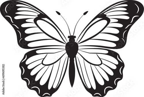 Abyssal Adornments Black Butterfly Emblem Icon Eclipse Elegance Vector Butterfly Logo Design