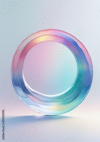 A Circular Object With A Blue And Pink Color Scheme
