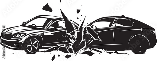 Wreckage Canvas Vector Car Crash Logo Onyx Catastrophe Black Car Accident Emblem Design