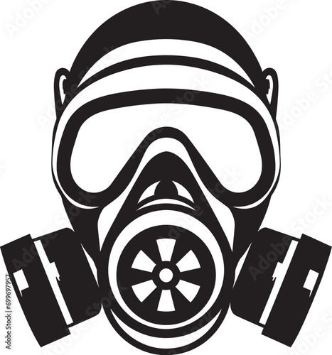 Obsidian Shield Gas Mask Vector Symbol Noir Defender Black Gas Mask Logo Icon © BABBAN