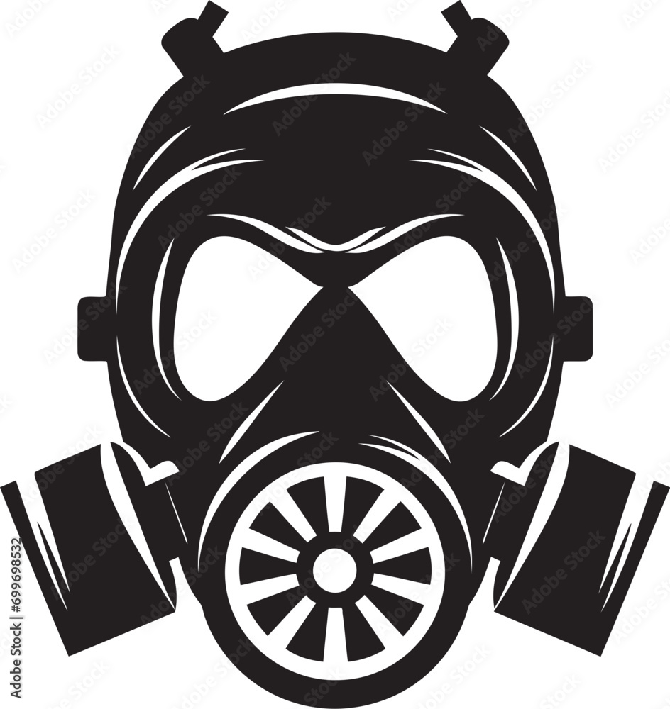 Lunar Shield Black Gas Mask Icon Symbol Eclipse Guardian Gas Mask Vector Emblem Lunar Shield Black Gas Mask Icon Symbol Eclipse Guardian Gas Mask Vector Emblem