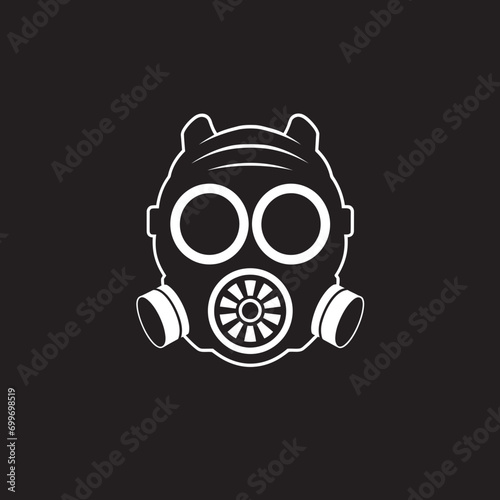 Shadowed Protector Vector Gas Mask Icon Onyx Defender Black Gas Mask Logo Icon © BABBAN