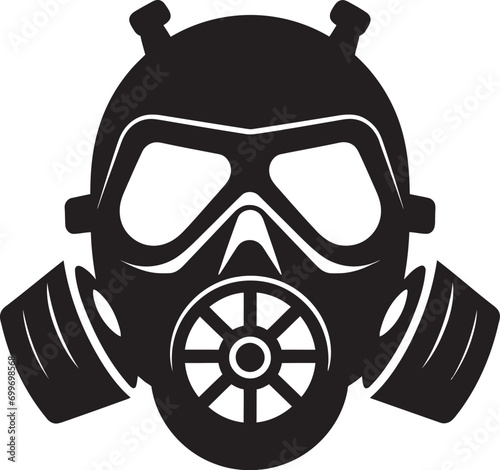 Noir Guardian Black Gas Mask Logo Emblem Dark Sentinel Vector Gas Mask Symbol
