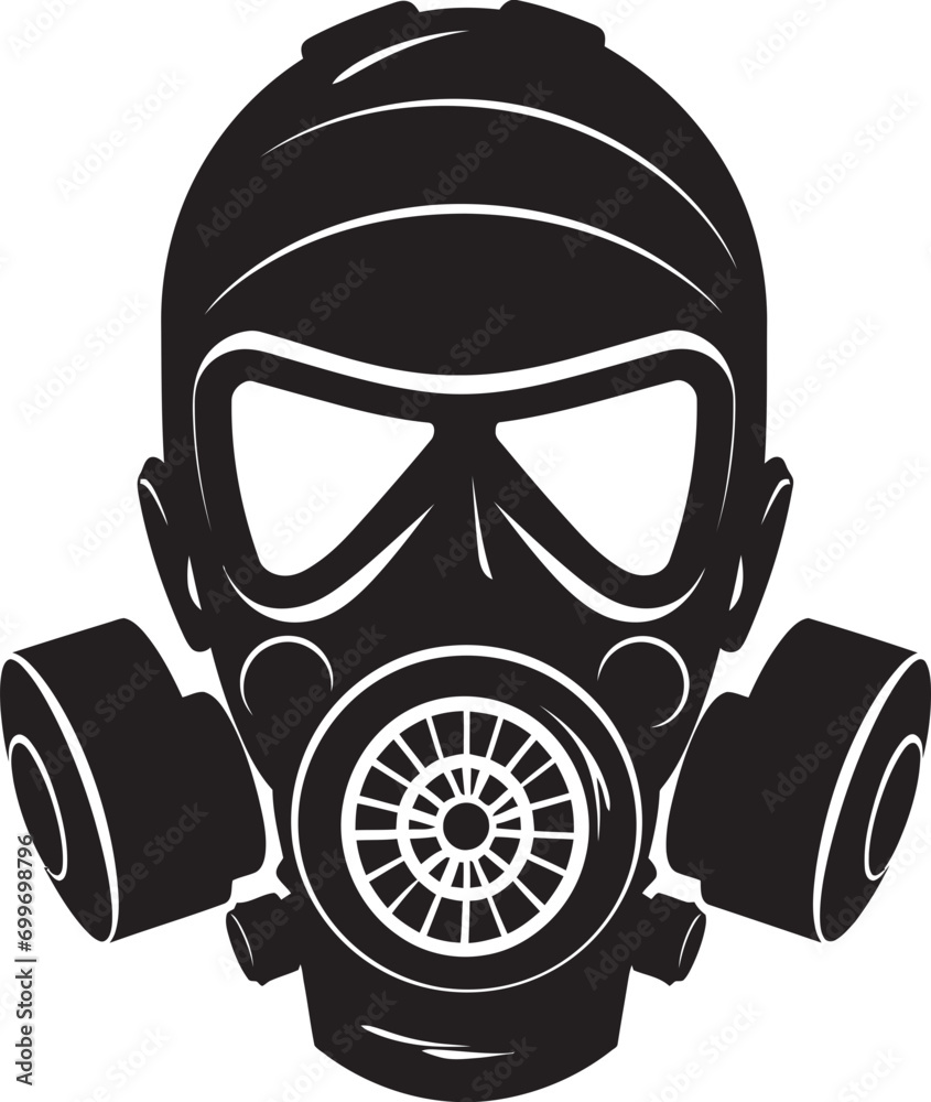Dark Shield Gas Mask Vector Icon Design Nightfall Sentinel Black Gas Mask Emblem Design Dark Shield Gas Mask Vector Icon Design Nightfall Sentinel Black Gas Mask Emblem Design