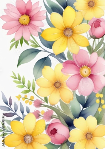 A Watercolor Painting Of Flowers