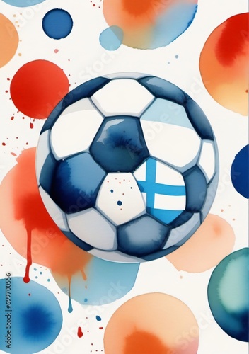 A Soccer Ball With The Swedish Flag Painted On It