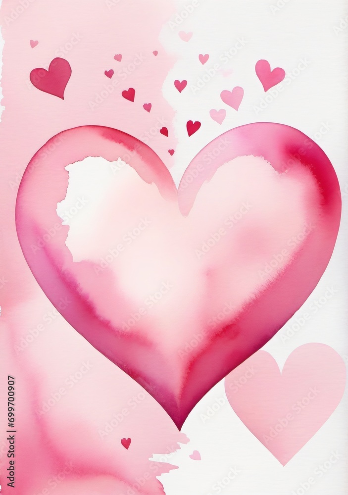 A Pink Heart Painted On A White Background