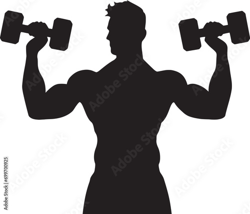 MuscleMotion Man Workout Icon FitnessForge Dumbbell Man Emblem