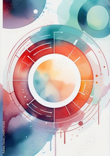Abstract Watercolor Background With Circles And Circles