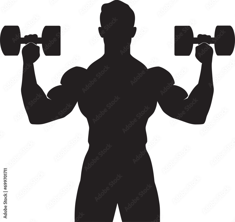 Fitness Fusion Black Dumbbell Logo Vector Vitality Man Workout Icon Design Fitness Fusion Black Dumbbell Logo Vector Vitality Man Workout Icon Design