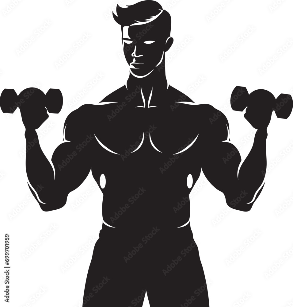 Muscle Mastery Man Black Workout Dumbbell Domination Black Dumbbell Emblem Muscle Mastery Man Black Workout Dumbbell Domination Black Dumbbell Emblem
