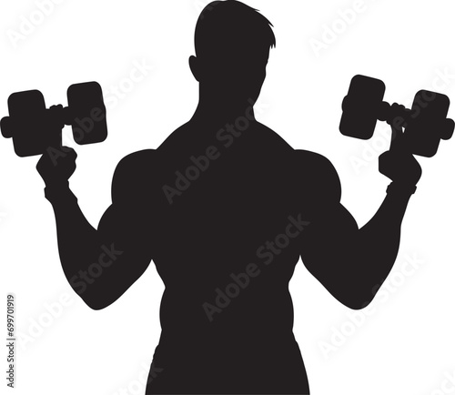 Fitness Fusion Vector Workout Emblem Vector Vitality Black Dumbbell Logo