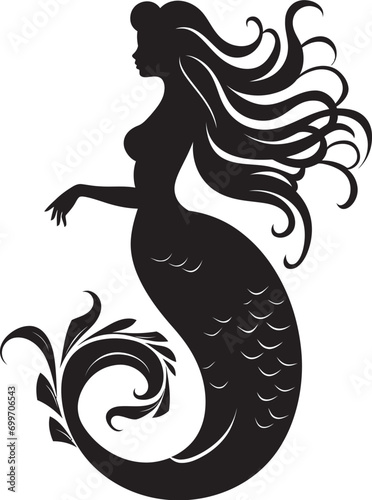 Onyx Oceanic Opus Vector Mermaid Logo Sable Serenade Black Mermaid Icon