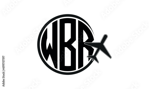 WBR three initial letter circle tour & travel agency logo design vector template. hajj umrah agency, abstract, wordmark, business, monogram, minimalist, brand, company, flat, tourism agency, tourist photo