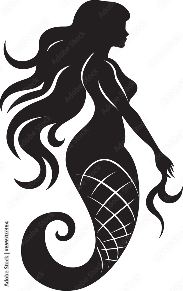 Sirens Symphony Vector Mermaid Iconography Lagoon Lore Black Mermaid Logo Icon