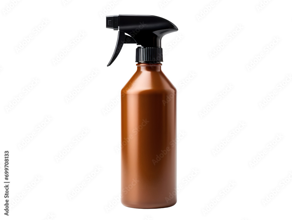 Single brown spray bottle, isolated on a transparent or white background Single brown spray bottle, isolated on a transparent or white background